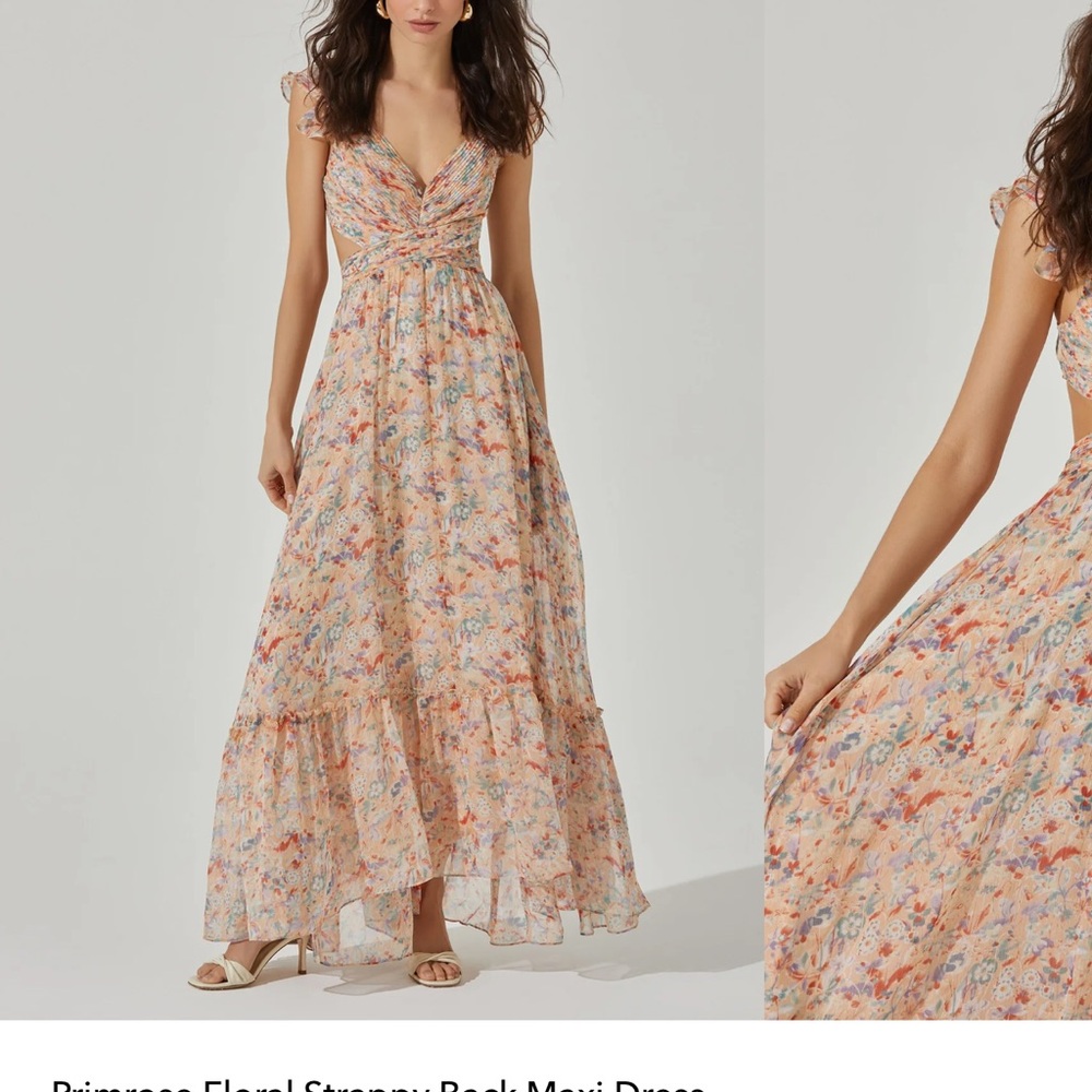 ASTR The Label Floral Maxi Dress in Peach NWT